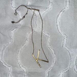 Elegant Gold “K” Necklace